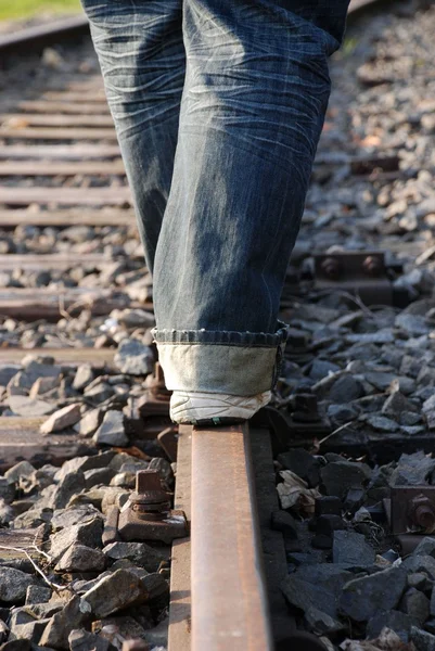 Person on a railway track