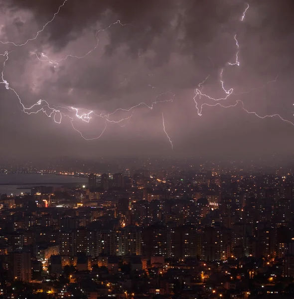 Thunderstorm over the city
