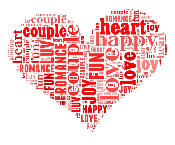 Wordle of LOVE in shape of HEART — Stock Photo © shahril #23870377