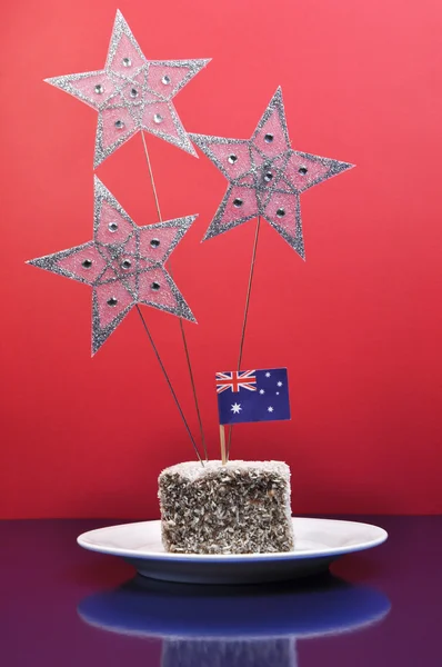 Australia Day Lamington Cake with Stars & Flag — Stock Photo #17172231