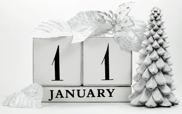 Save the date vintage shabby chic calendar for January 11