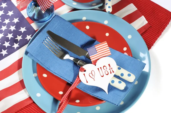 Happy Fourth of July Dining Table Place Setting