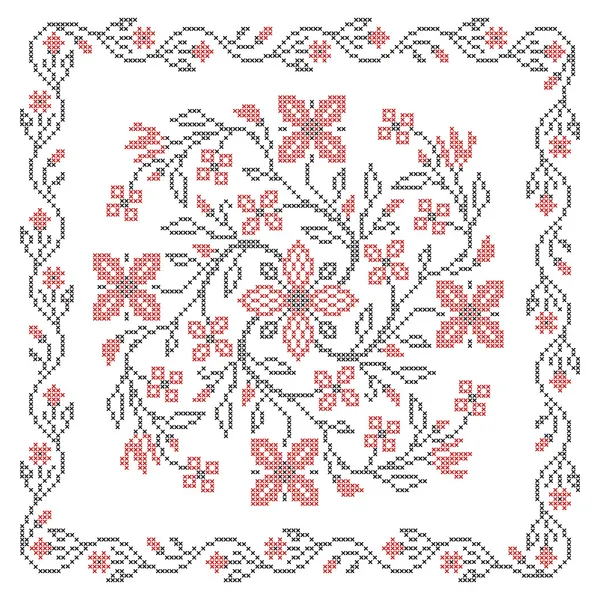 Cross-stitch embroidering pattern