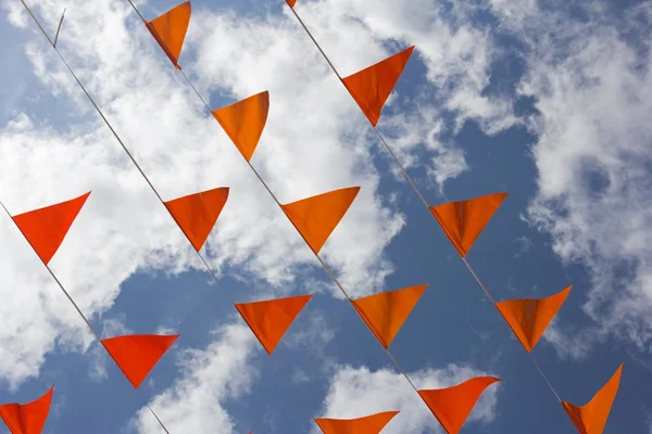Orange flags fluttering in Hoogeveen, Netherlands