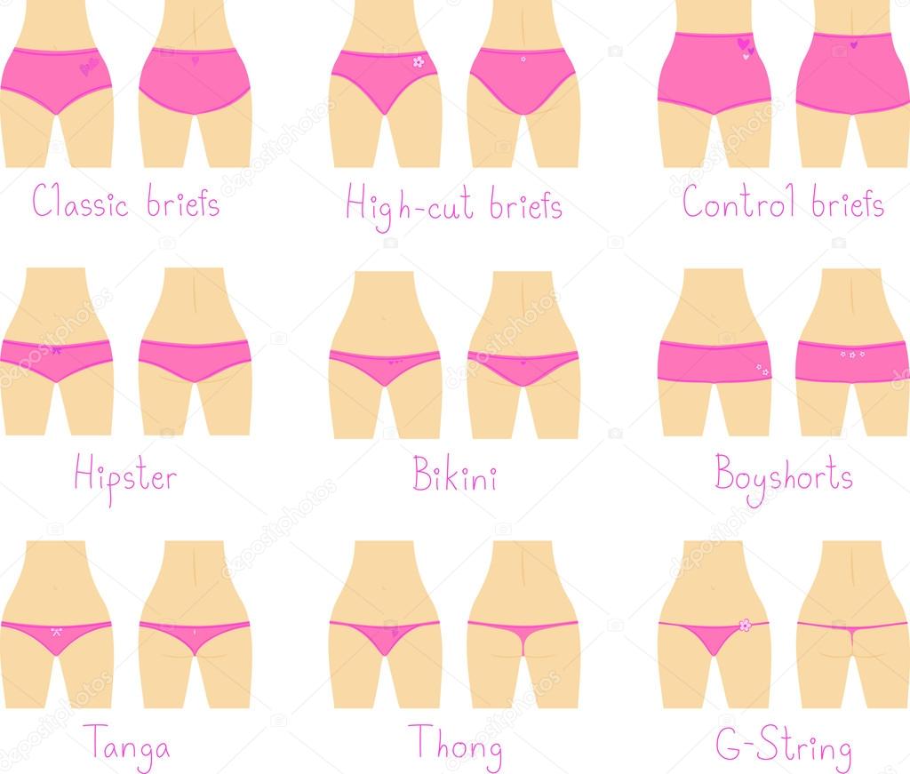 Various styles of panties — Stock Vector © primovich #14910571