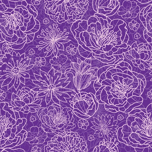 Purple lace flowers seamless pattern background