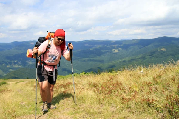 Summer hiking in the mountains.