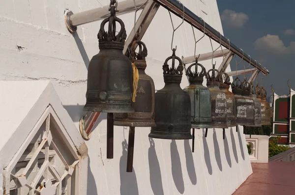 Old bells on the Golden mountain temple in Bangkok
