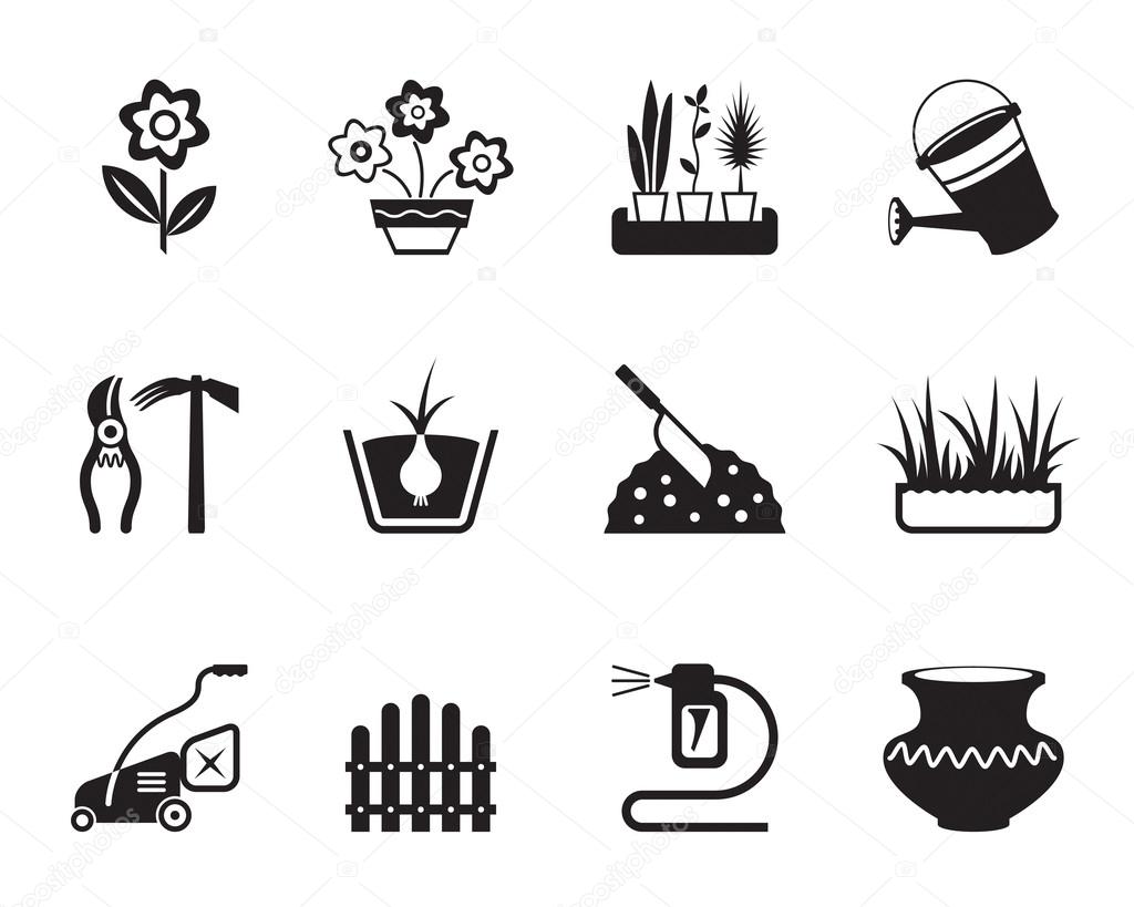Flower and garden icons set — Stock Vector © angelha #14687429 Flower and garden icons set — Stock Vector © angelha #14687429