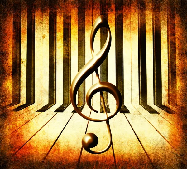 Abstract piano background and Treble clef.
