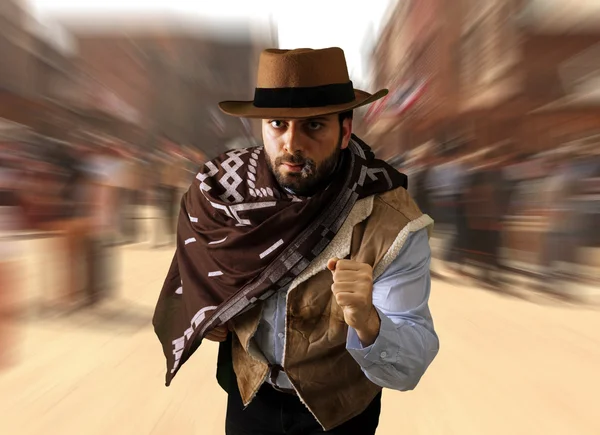 Gunman runs in the far west — Stock Photo #18533849