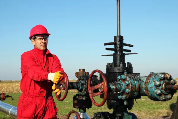 Oil Worker at Drilling Rig