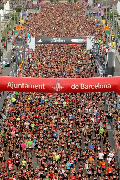 Runners on start of La Cursa de la Merce