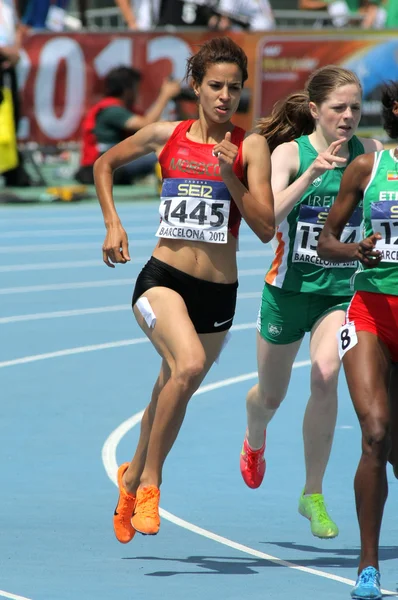 Manal El Bahraoui of Morocco during 800 meters event