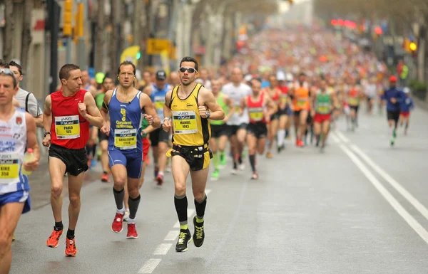 Barcelona street crowded of athletes