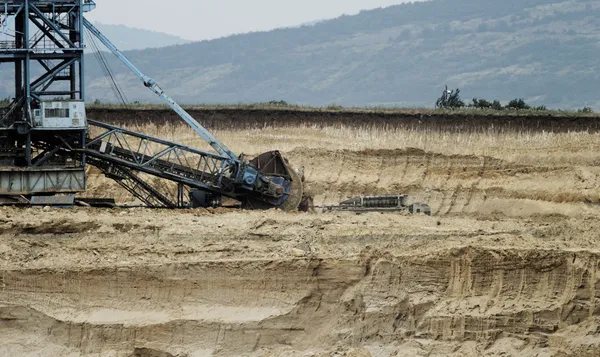 Coal mining in an open pit