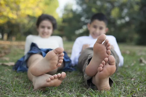 Relaxing children in the nature