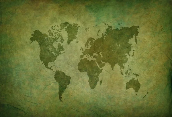 Ancient world map green
