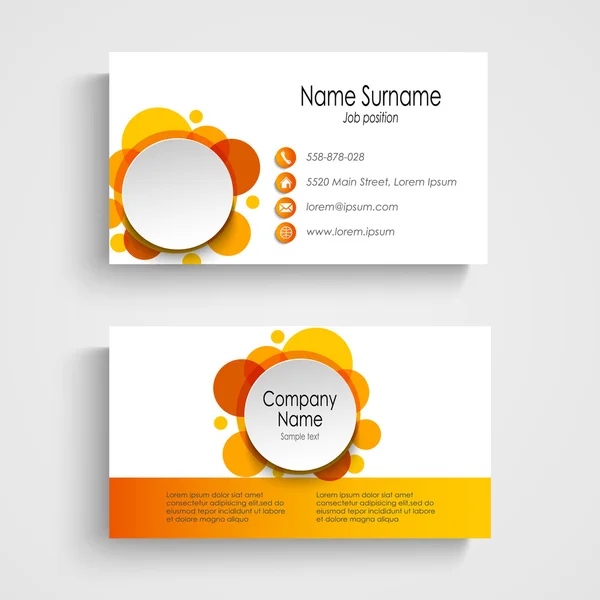 Modern orange round business card template