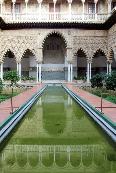 Water feature at the Real Alcazar Moorish Palace in Seville