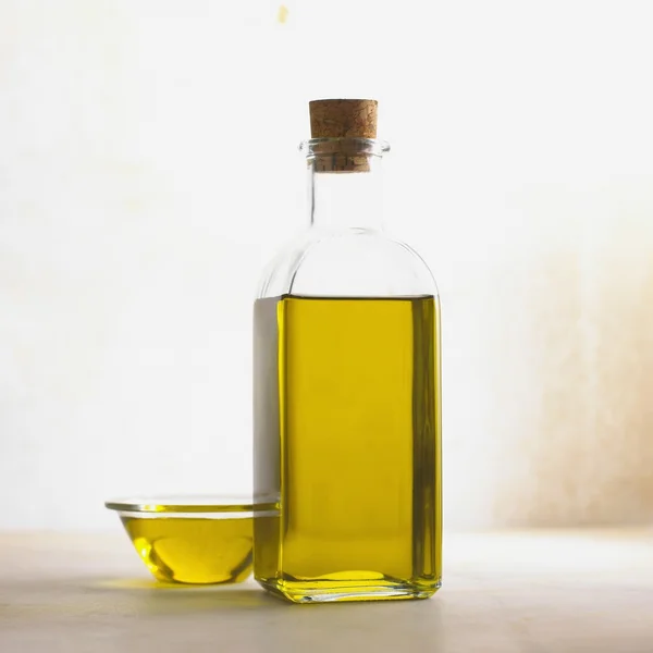Olive Oil in Bowl and Bottle
