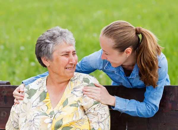 Elderly woman and her daughter