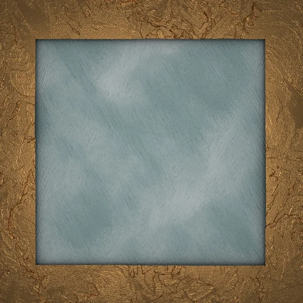 Gold frame with abstract blue background