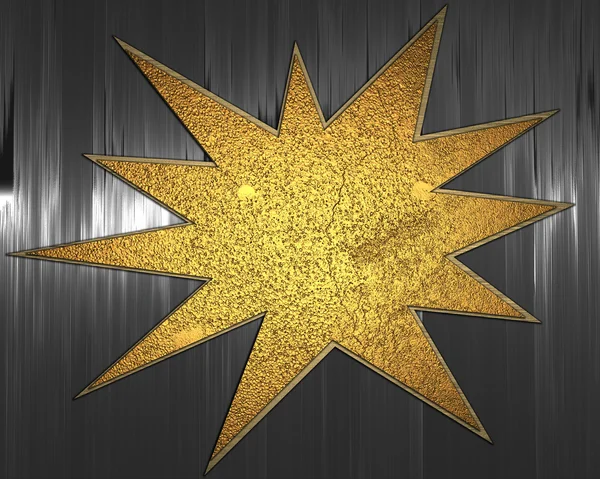 Iron Background with gold star nameplate.
