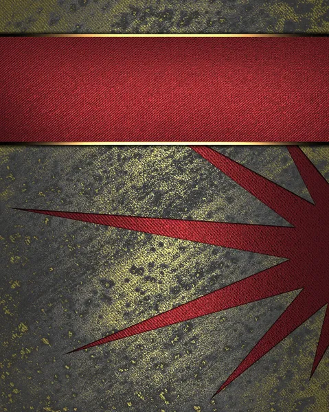 Background from shabby gold, with a red plate
