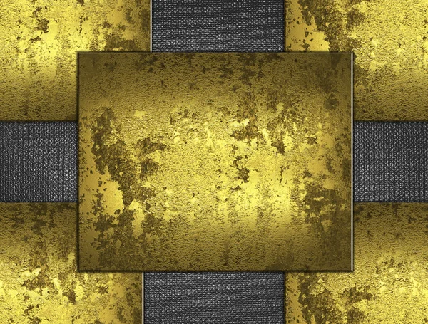 Abstract old gold background, consists of four gold plates