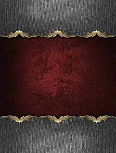 Red texture with iron plates on the edges with a gold pattern