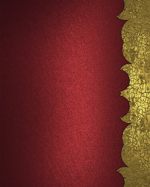 Red background with gold cutout. Design template
