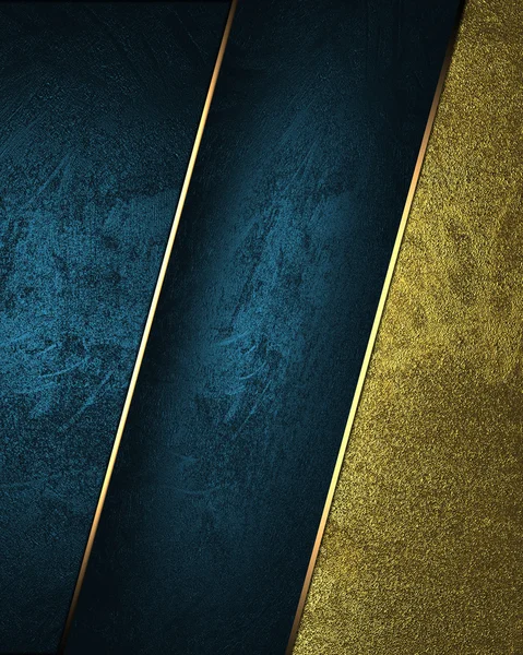 Abstract blue background with grunge gold with blue ribbon. Design template. Design site