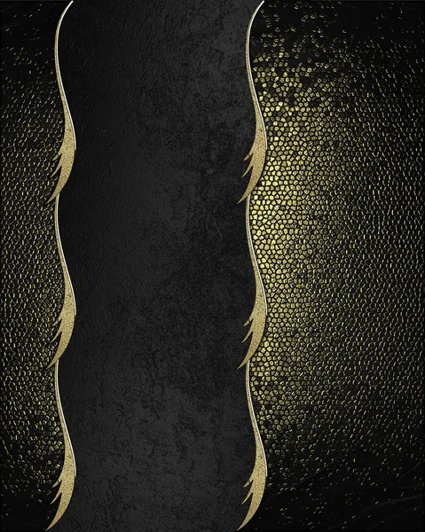 Black background with gold with black ribbon. Design template. Design site