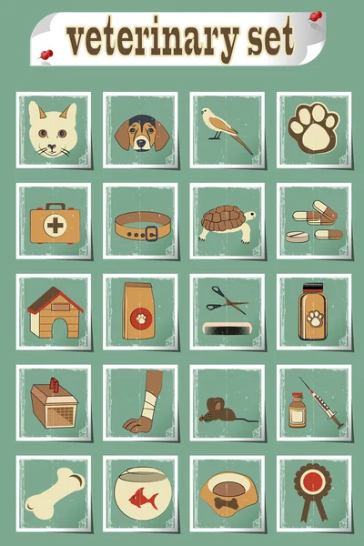 Set of veterinary vector icons
