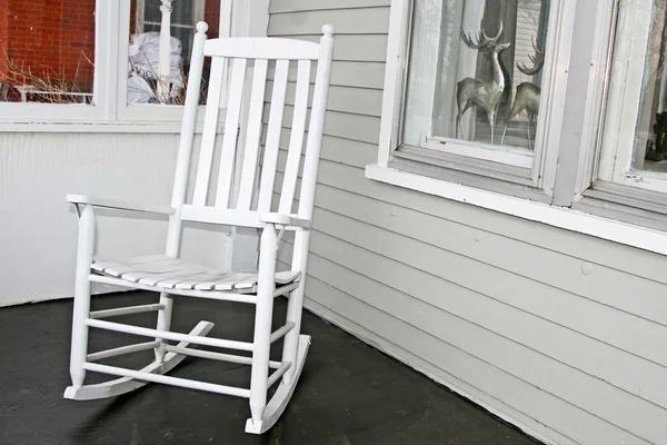 White rocking chair on porch