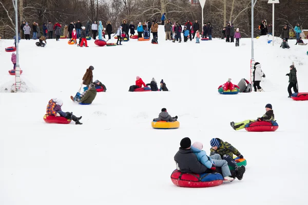 Descent from a hill on the tubing