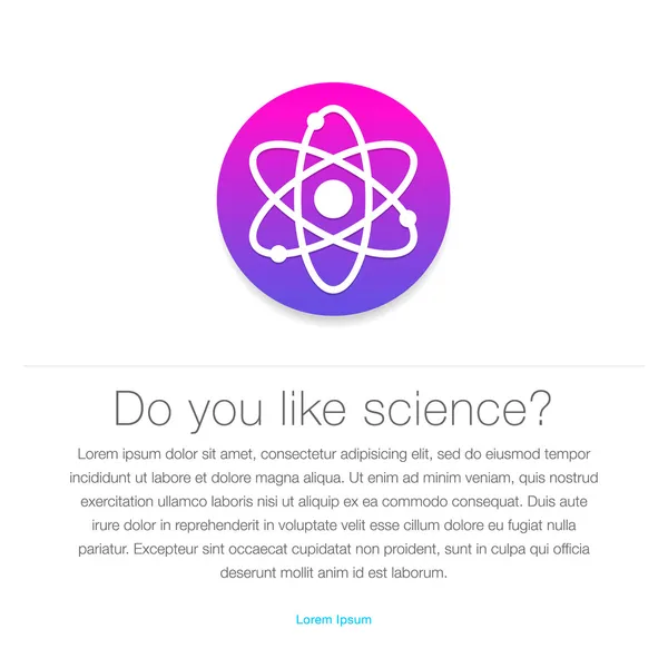 Science icon. Atom symbol entered in round shape