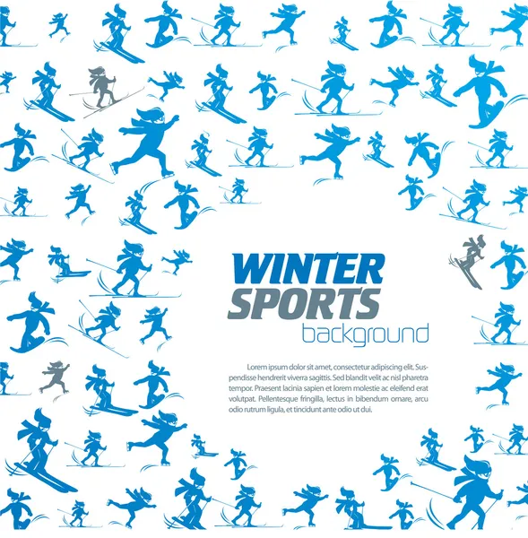 Winter extreme sport pattern with place for your text