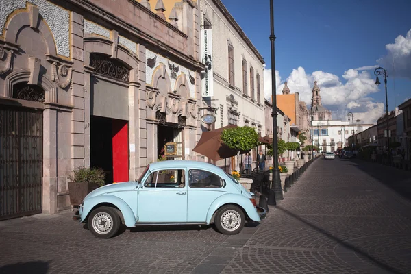 AGUASCALIENTES, MEXICO - NOV 02: Old car on the street of ancien