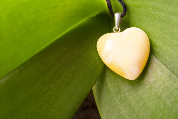 Heart shaped amber