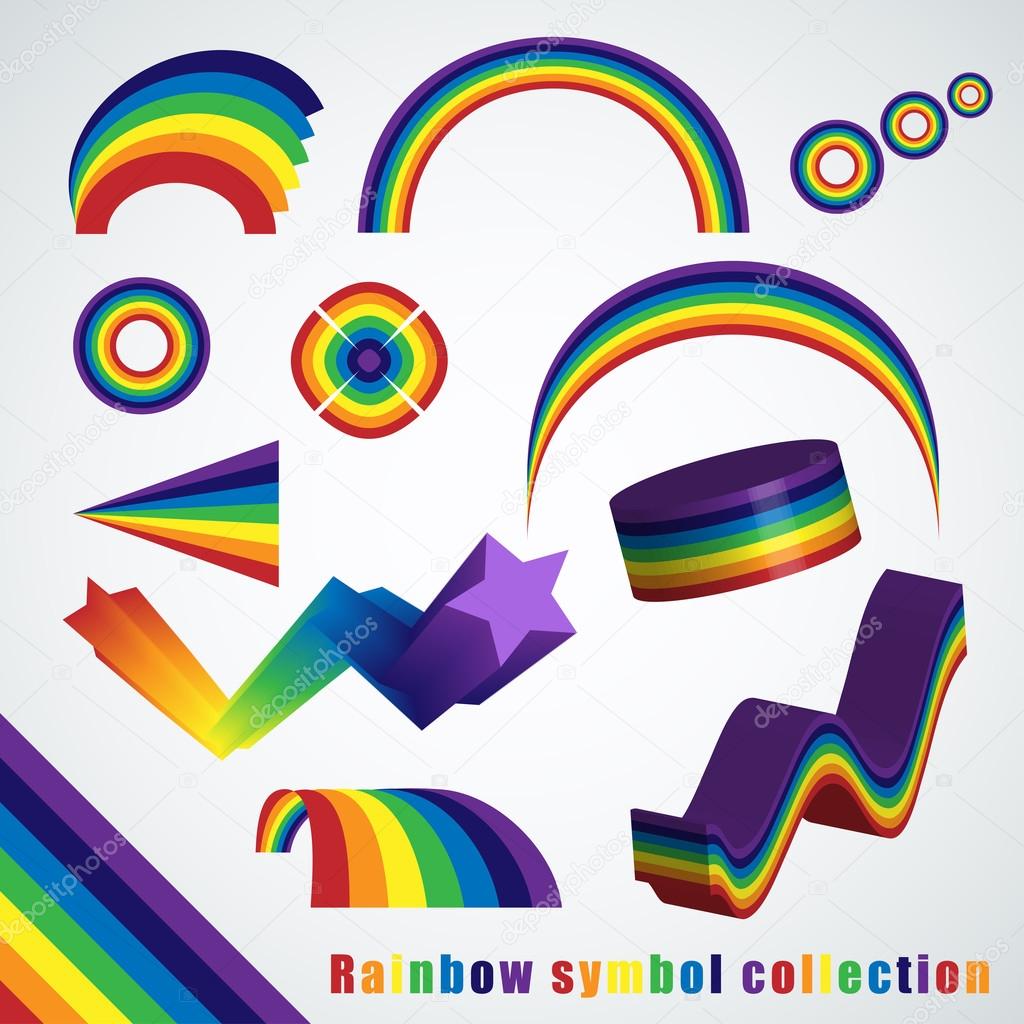 Rainbow symbol set — Stock Vector © Helioshammer 22254957