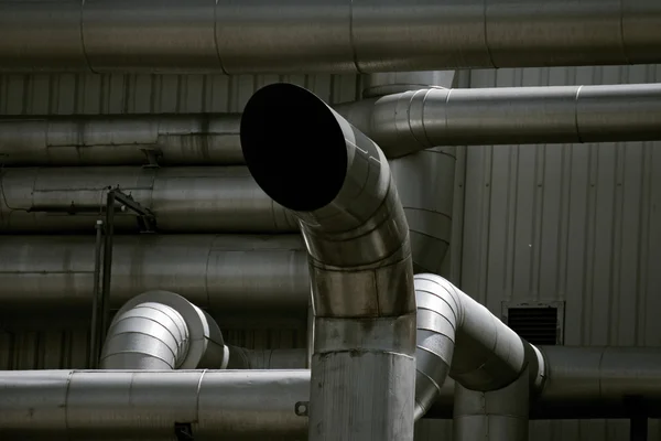 Detail of big gas pipe in oil refinery