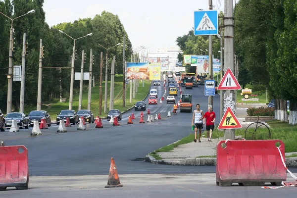 Laying asphalt on the road