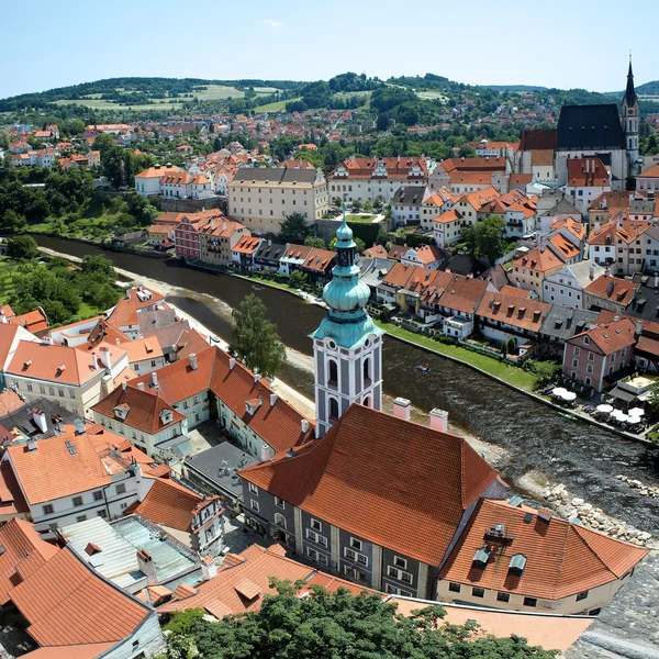 View of Cesky Krumlov, St. Jost Church and St. Vitus cathedral