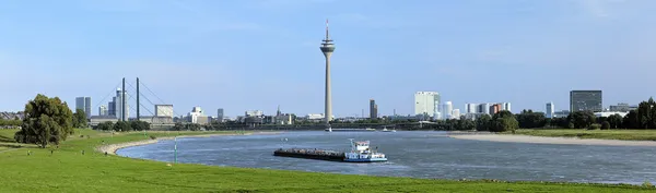 Panorama of Dusseldorf with Rheinturm TV tower, Germany