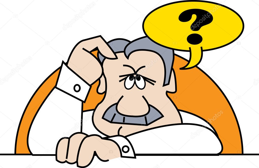 Confused Man Scratching His Forehead — Stock Vector © ClipArtGuy 17457843
