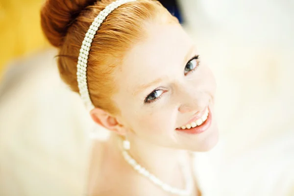 Closeup portrait of beautiful bride - soft focus