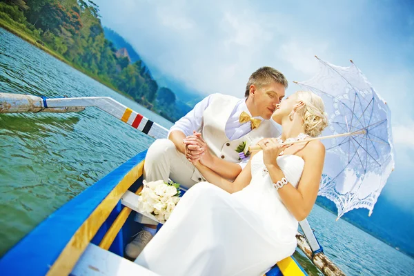 Wedding trip by boat, bali