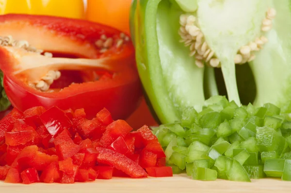 Red and Green Sliced and Chopped or Diced Bell Peppers